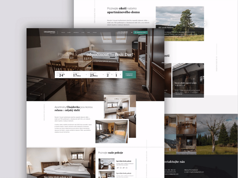 Chajdovka Apartment Site booking design homepage hotel layout reservation resort room site ui ux webdesign
