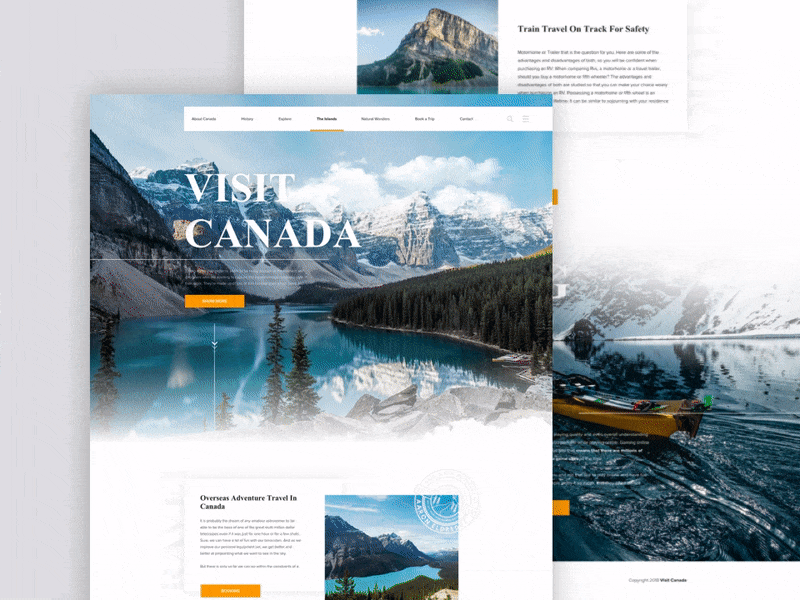 Travel Canada Website Concept