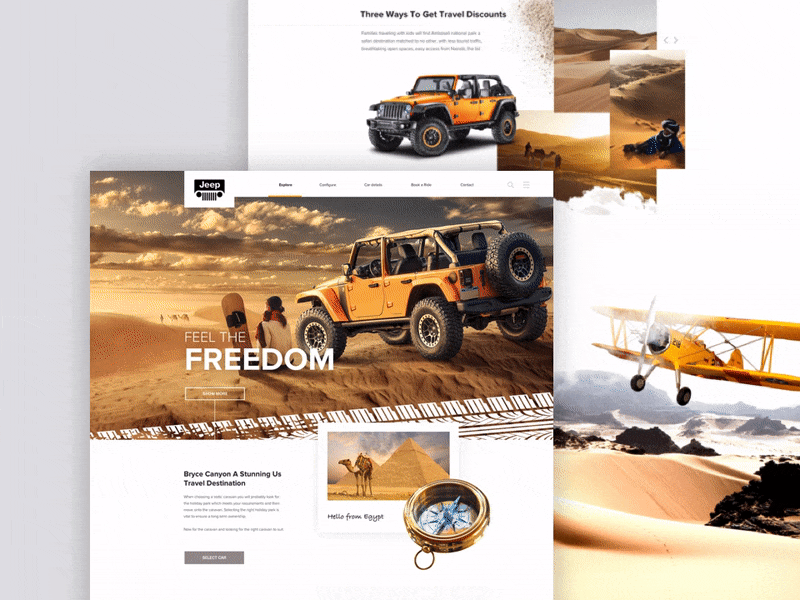 Jeep Wrangler Adventure car clean design interface jeep landing nature page travel ui ux webdesign