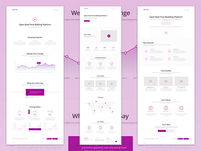 Wireframe LP chart design illustration landing page ui ux web wireframe