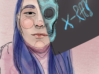 X Ray blue design digital art drawing illustration ilustración pink procreate procreate app x ray