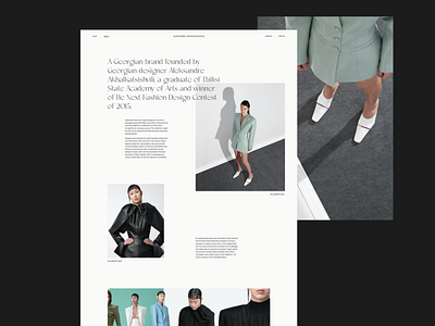 Alexandre A. branding design designer fashion landing minimal ui ux web website