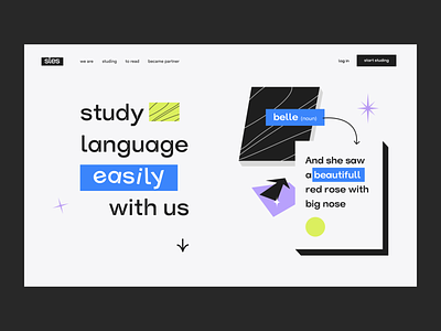 Language school branding design illustration landing language school logo modern ui ux vector web website