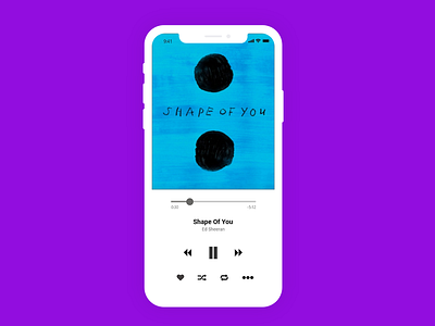 Iphone X Music Player app graphic design illustration ui ux