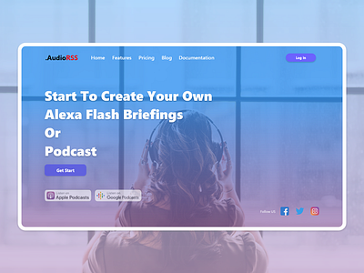 AudioRSS - Podcast And Alexa Flash Briefings branding design graphic design mockup ui ux web web design