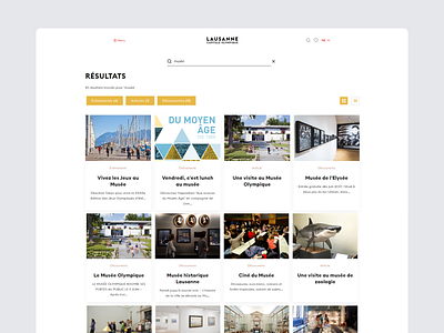 Lausanne Tourisme Search&404 pages design with Marvelous figma lausanne search search results switzerland ui ux uxui website