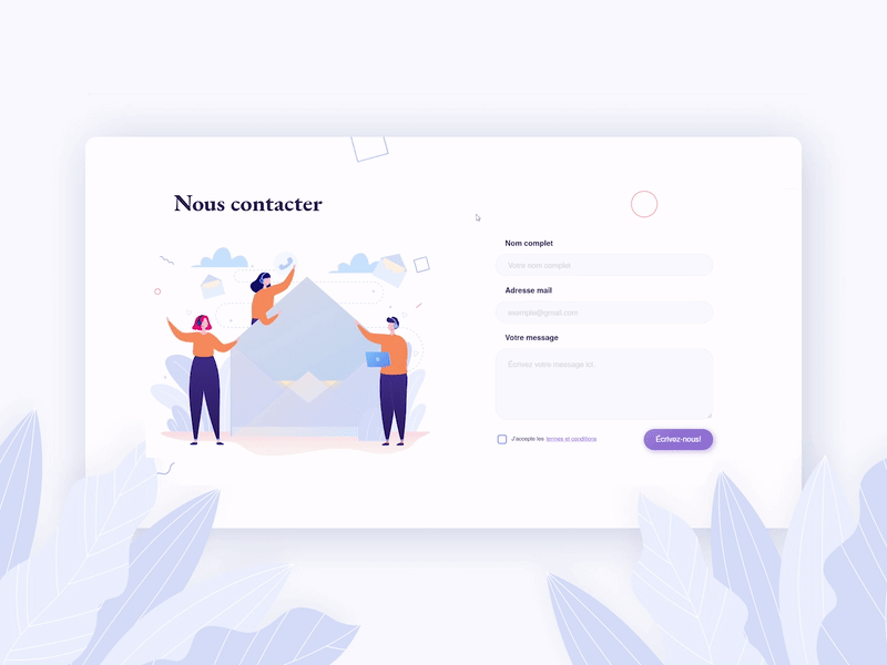 Contact form animation