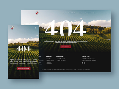 404 not found 404 404 error 404 not found 404 page design desktop figma landing page mobile ui user interface ux uxui vine vineyard wine winery