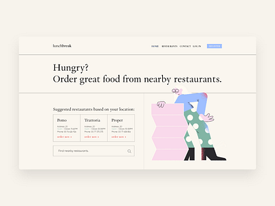 lunchbreak clean design illustration modern ui ui ux uiux ux webdesign website design