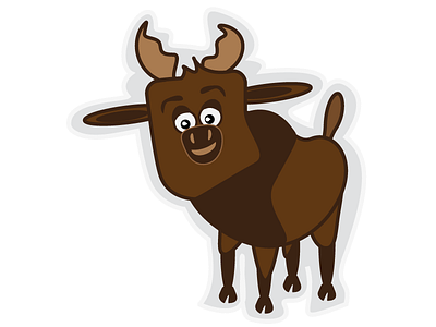Moose is loose animal antlers cartoon drawing game illustration moose
