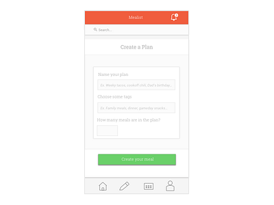 Create a Plan app food iphone meal planning meals mobile ux