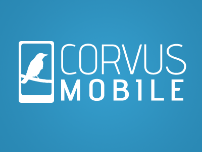 Corvus Mobile Logo bird blue logo mobile
