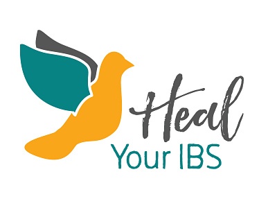Heal Your IBS Rebound dove ibs logo design rough script simple