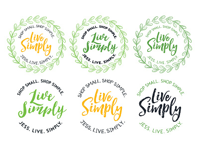 Etsy Shop Logo - Live Simply crafting mom etsy illustrated illustrator laurel leaves simple small business wreath