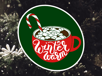 Christmas sticker "Winter warm"