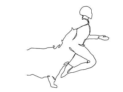 Running man. one line art