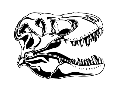 Inktober 2020. Day 3. Bulky affinitydesigner art bulky design dinosaur flat icon illustration ink inktober inktober2020 ipadproart logo poster skull trex vector