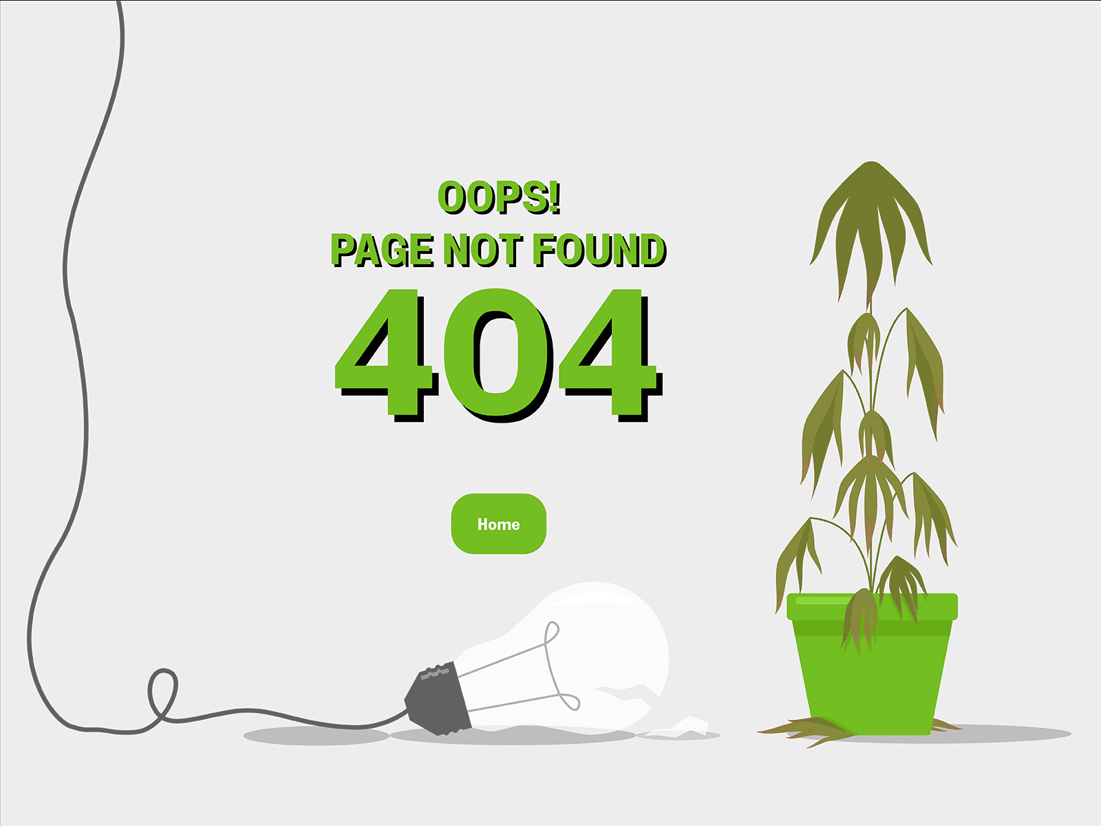 Animated/Illustrated 404 Page adobe illustrator adobe photoshop animation animation design gif gif animated gif animation graphic design illustration illustrator lightbulb plant ui ux vector vector graphic web design web page design website design weed