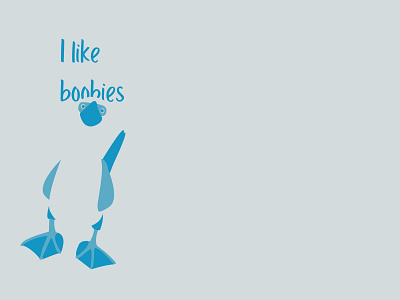 Boogie bird 2d bird blue boobie boobies fun funny illustration illustrator minimal sketch