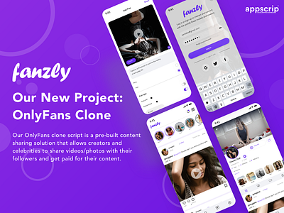 Fanzly- OnlyFans Clone app design app developement app developers appscrip entrepreneurs only fans only fans clone app startups webdesign
