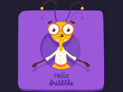 Hello Dribbble ant app assistant character children colorful illustration insect ios math vector