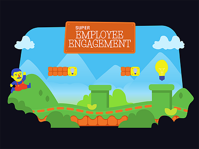 Super Mariowho colourful employee engagement game illustration mario vector