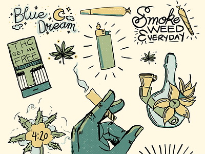 Cannabis 420 illustration flash sheet