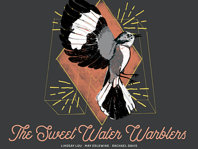 The Sweet Water Warblers Admat adobe indesign adobe photoshop cc band design gig poster graphic designer illustration mockingbird musicians procreate vector