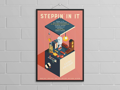 Steppin’ In It Gig Poster Isometric Illustration