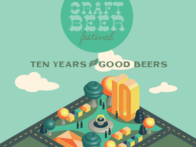 Craft Beer Festival Illustration and Poster adobe illustrator anniversary party color concept craft beer craft beer festival craft brew craft brewery design event branding event poster graphic designer illustration isometric illustration michigan poster art poster illustration vector