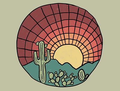 Cactus Series - Image 1 arizona cactus design graphic designer illustration lettering michigan procreate saguaro sunset vector