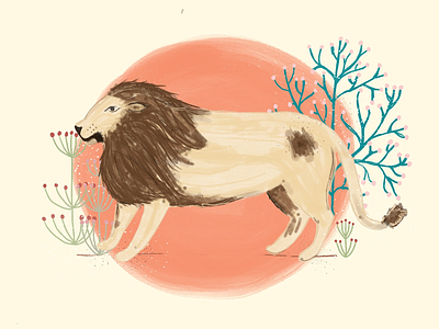 Big cats: Lion 🦁 africa big cats graphic design illustration lion plants serengeti