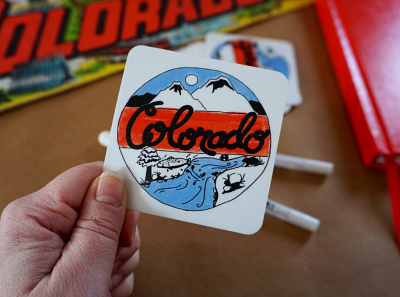 Colorado Illustrated Sticker colorado graphic designer illustration lettering mountains procreate simple sticker