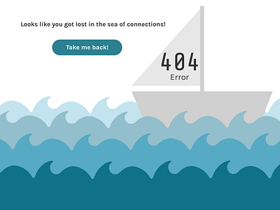 404 Error page 404errorpage boat dailyui dailyui008 lost sea