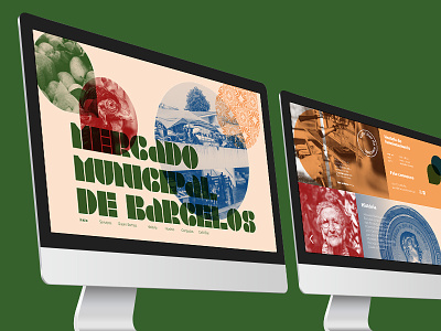 Barcelos Municipal Market — Website branding color design desktop fields grid identity landing page organic stencil typography web design