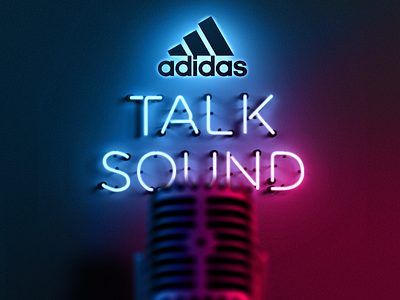 Adidas Talk Sound adidas branding design digital art minimal neon sound type art