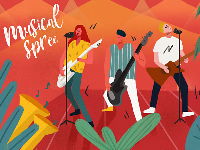 Musical spree design illustration web
