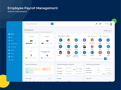 Payroll Management Dashboard Design crm software dashboard dashboard design dashboard ui erp software ui design ui ux