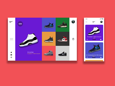 Nike Shoe Shop - Featured Shoe Page ui web web deisgn website