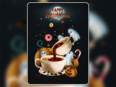 Happy Halloween! art artist artwork brush coffee colors design digitalart halloween happyhalloween illustration procreate