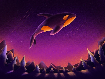 Grampus adobe ilustrator animals art artist brush colors design digitalart grampus illustraion poster sky