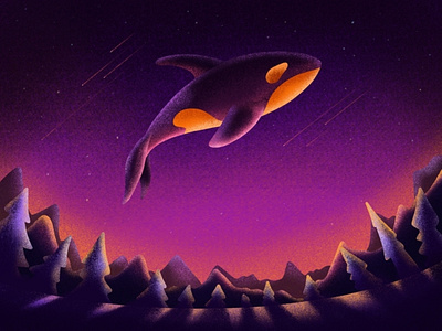 Grampus adobe ilustrator animals art artist brush colors design digitalart grampus illustraion poster sky