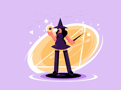Witch character design art character design flat design illustration illustrator inkscape vector graphics