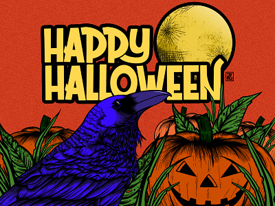 Happy Halloween design halloween happy halloween illustration poster art retro