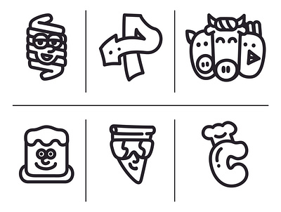 Restaurant icons set food graffiti icons set minimal pictogram restaurant