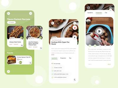 Recipes App app cooking cooking app food app green ios app mobile app recipes recipes app ui ui design
