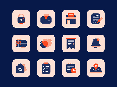 Icons for Fusion branding design iconography icons illustration ui vector