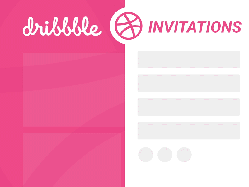 Dribbble Invitations For You! animated animation flat gif illustration invitation invite menu navigation side ui web