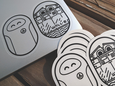 Eve and Walle Stickers - Pixar Pill Pals