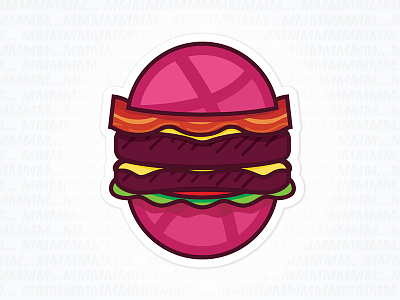The Double Dribbble Bacon Cheesebbburger bacon cheeseburger sandwich sticker